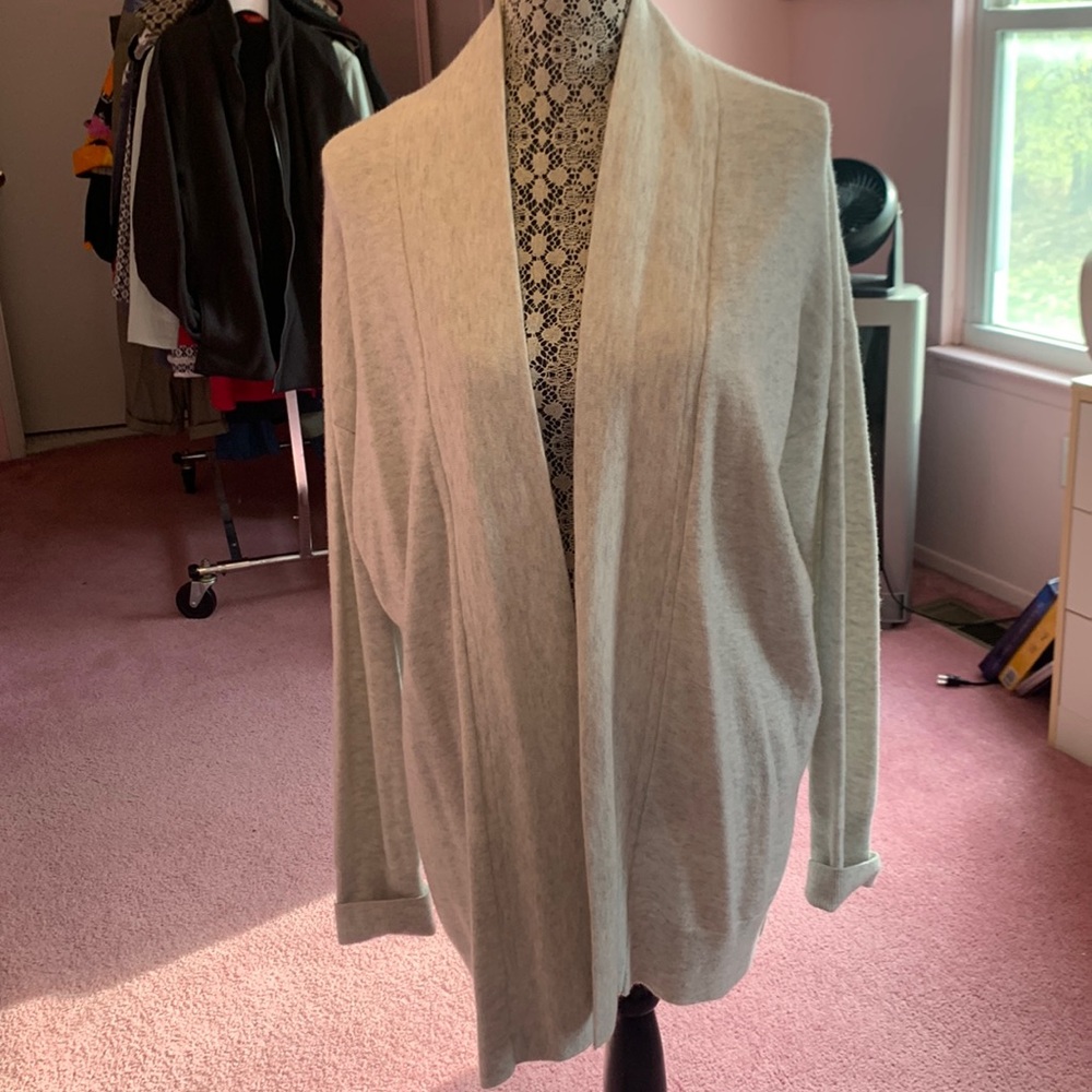 Gap open cardigan sweater heather gray size large